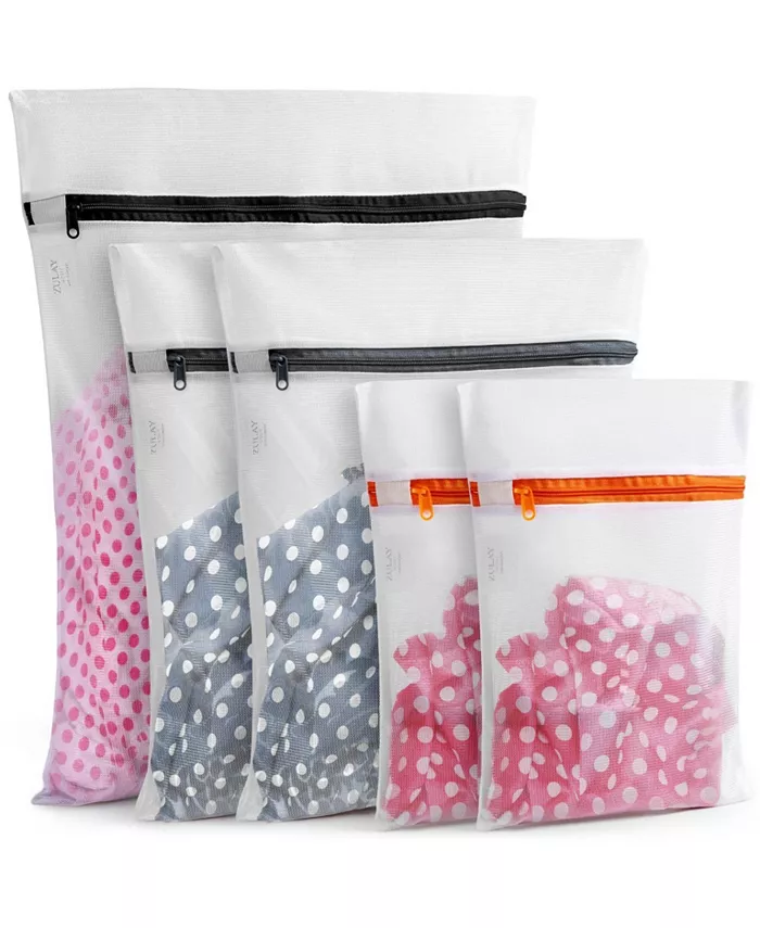 Zulay Kitchen 5 Pack Mix Size Reusable Mesh Laundry Bags for Delicates and Washing Machine (2 Small， 2 Medium， 1 Large) - Intensery