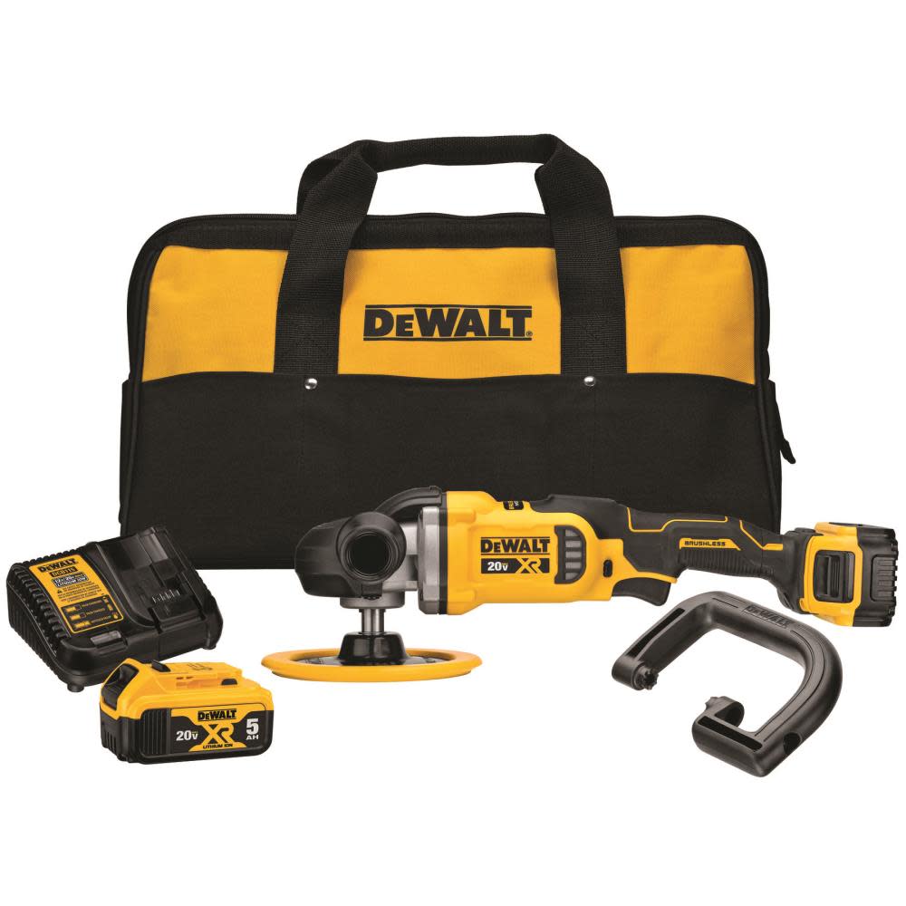 DEWALT 20V MAX* XR 7 in (180mm) Cordless Variable Speed Rotary Polisher Kit DCM849P2 from DEWALT - Intensery