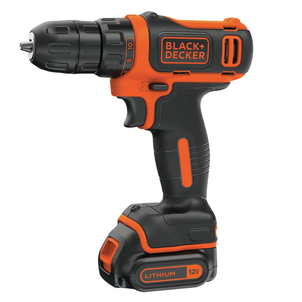 Black and Decker 12V MAX Li-Ion Cordless Drill Kit - Intensery