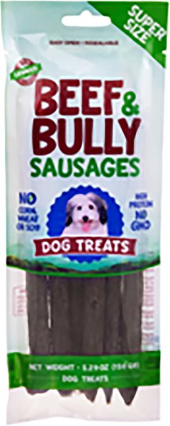 Lennox Beef and Bully Sausages Supersize Dog Treats， 5.29-oz bag - Intensery