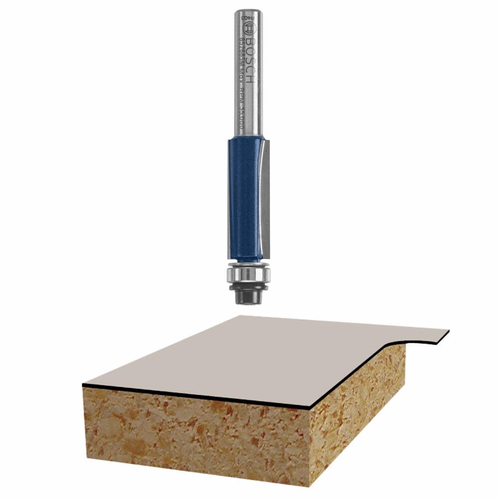 Bosch 3/8 In. x 2-5/8 In. Carbide-Tipped 2-Flute Flush and Bevel Laminate Trim Bit 85268SM from Bosch - Intensery