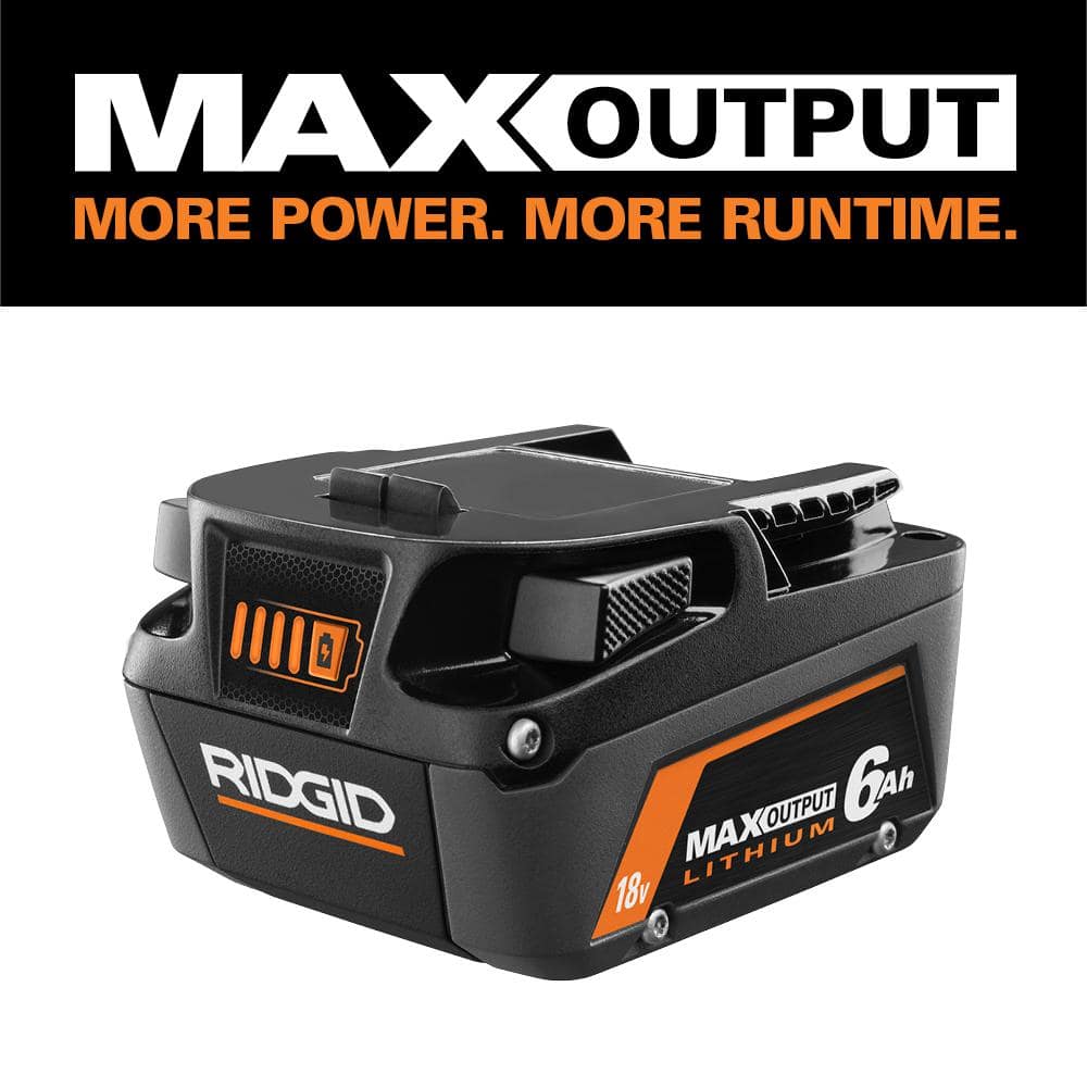 RIDGID 18V 6.0 Ah MAX Output Lithium-Ion Battery AC840060 - Intensery