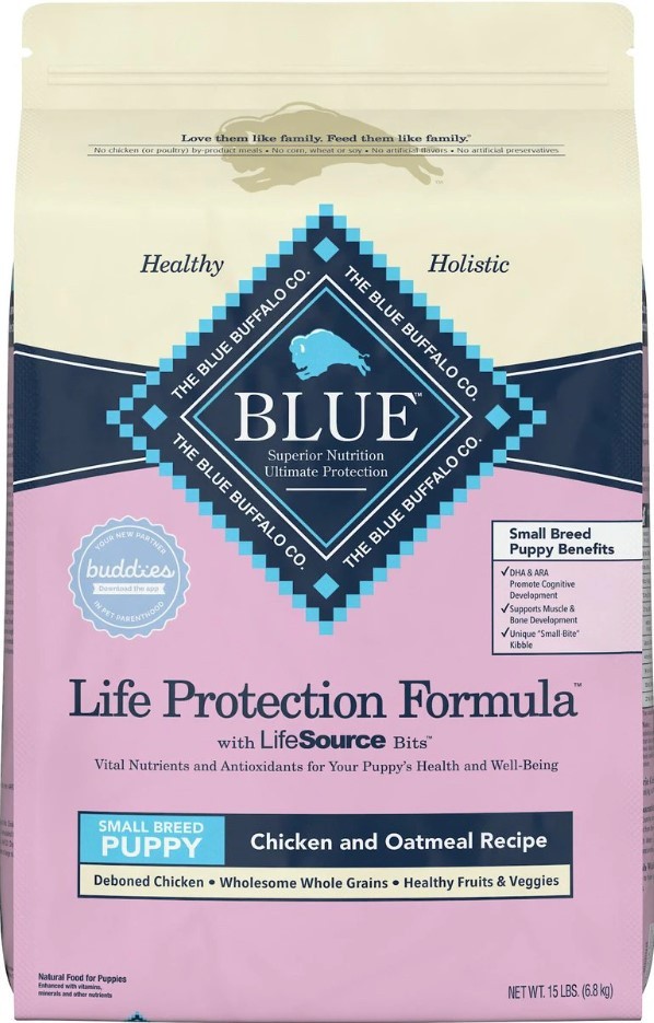 Blue Buffalo Life Protection Formula Small Breed Puppy Chicken and Oatmeal Recipe Dry Dog Food - 15 lb Bag - Intensery