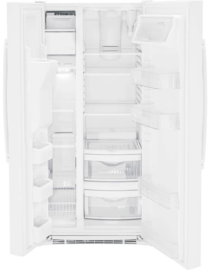 GE 23 Cu. Ft. White Side-By-Side Refrigerator - Intensery