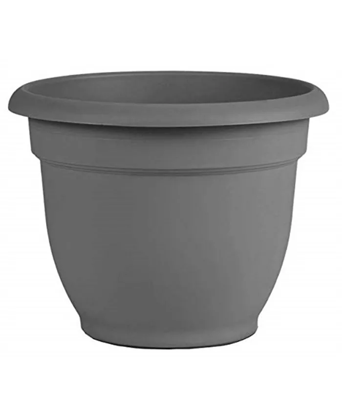 Bloem AP12908 Ariana Planter with Self-Watering Disk， Charcoal - 12 inches - Intensery