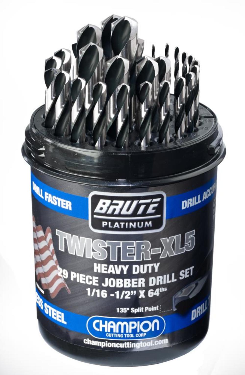 Twister 29 pc Brute Drill Set (1/16- 1/2 x 64)- Jobber - Intensery