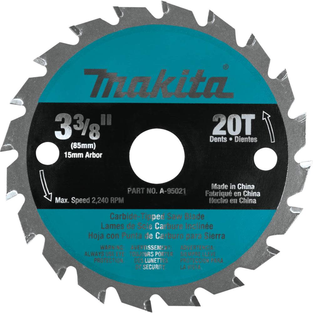 Makita 3-3/8 20T Carbide-Tipped Circular Saw Blade， General Purpose - Intensery