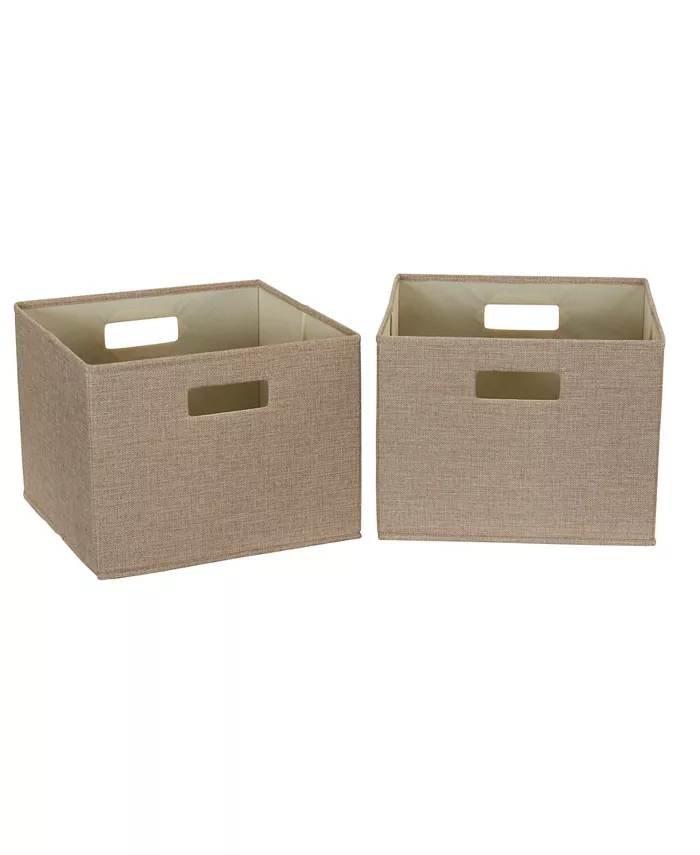 Household Essentials Open Bin， Set of 2， Latte - Intensery