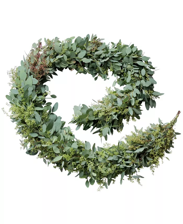 Magnolia Supply Co Fresh Seeded Eucalyptus Garland， 6' - Intensery