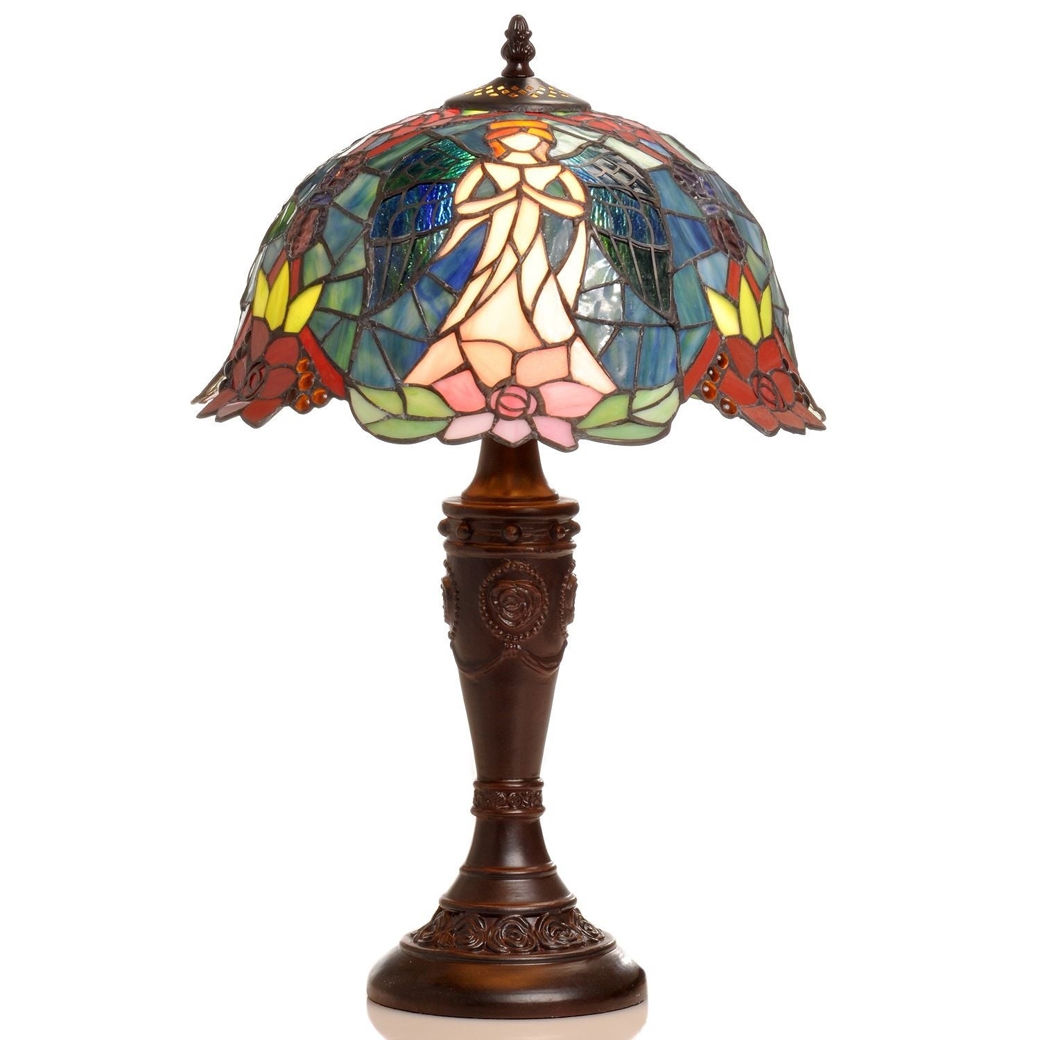 Tiffany-style Angel Table Lamp - Intensery