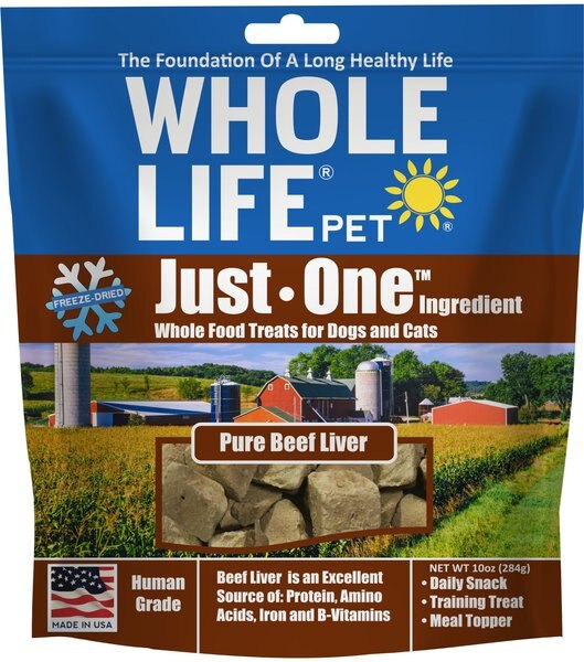 Whole Life Just One Ingredient Pure Beef Liver Freeze-Dried Dog and Cat Treats - Intensery