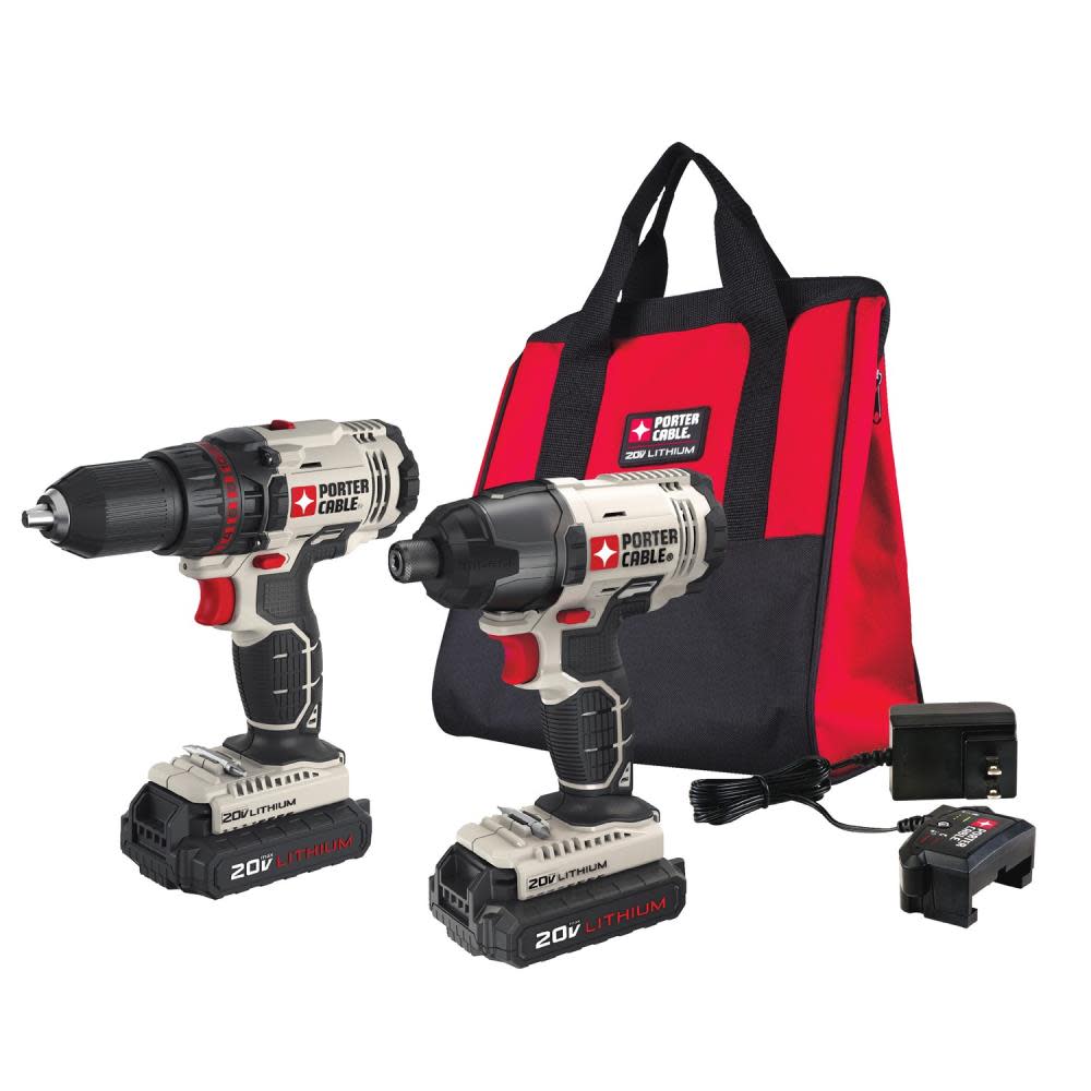2-Tool 20-volt MAX Lithium Ion (Li-ion) Brushed Motor Cordless Combo Kit with Soft Case - Intensery