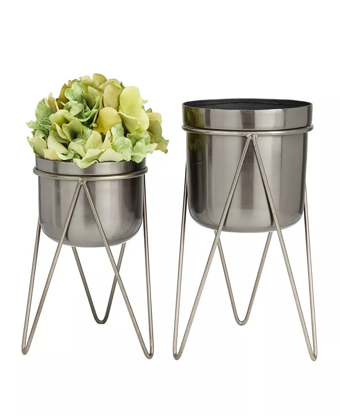 CosmoLiving Metal Planter with Removable Stand Set of 2 - Intensery