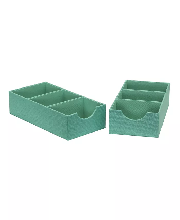 Household Essentials 3-Compartment Drawer Organizers， Set of 2 - Intensery