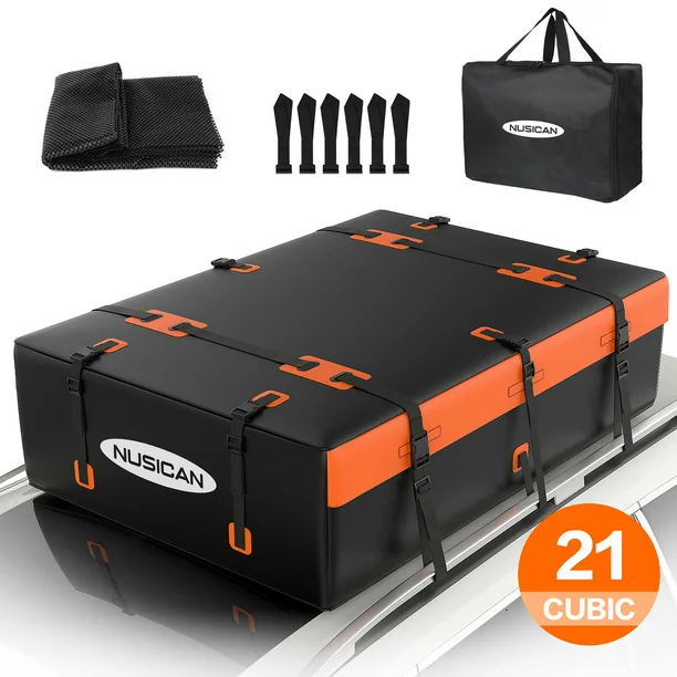 Nusican Car Roof Bag 100% Waterproof Rooftop Cargo Carrier， 21 Cubic feet Car Luggage Storage Bag - Intensery