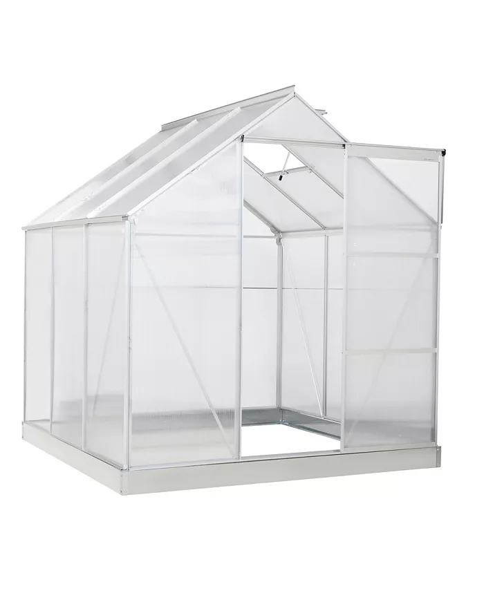 Outsunny 6' x 6' Outdoor Walk-in Polycarbonate Greenhouse Kit， Garden - Intensery