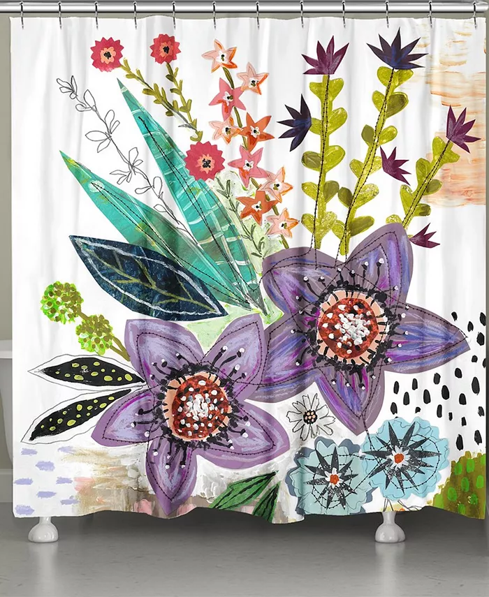 Laural Home Violet Blooms Shower Curtain - Intensery