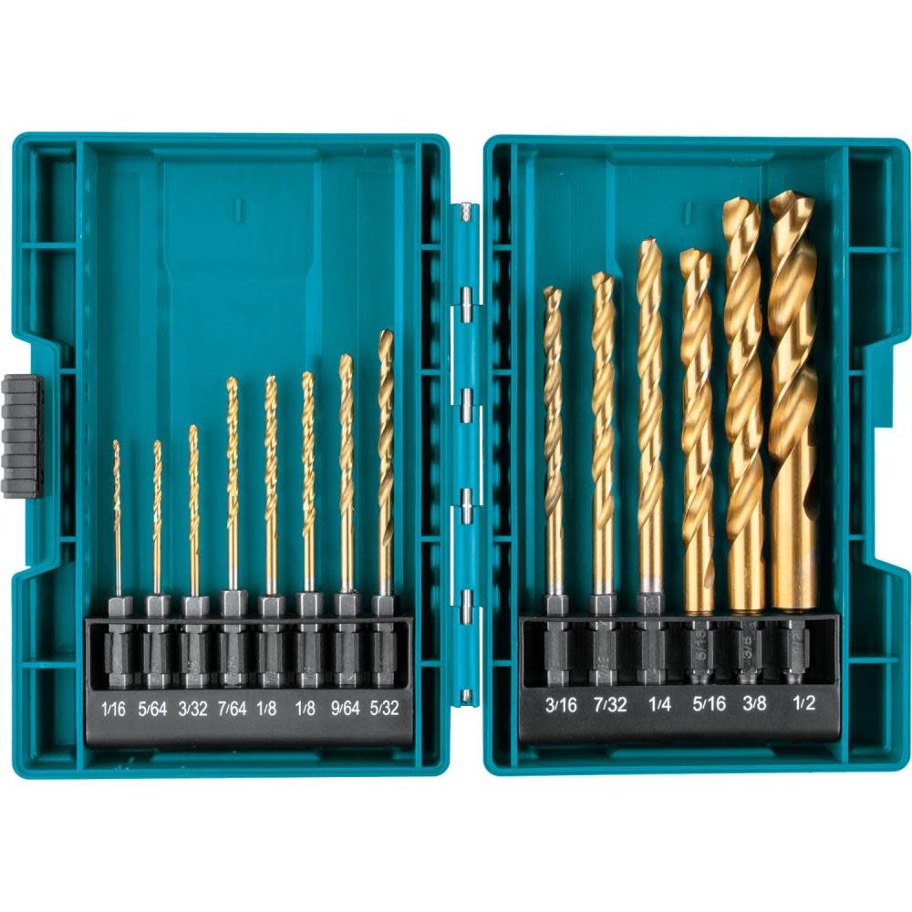 Impact GOLD® 14 Pc. Titanium Drill Bit Set， 1/4 Hex Shank - Intensery