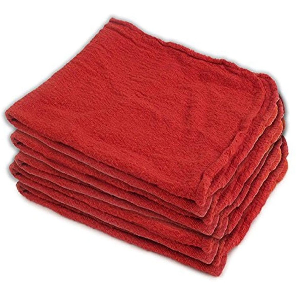 Buffalo 13 x 14 Fully Hemmed Red Shop Towel 5pk Roll - Intensery