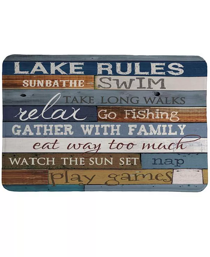 Laural Home Lake Rules Memory Foam Rug - Intensery