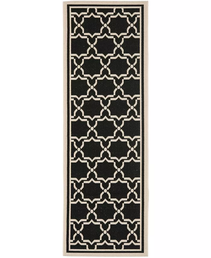 Safavieh Courtyard Black and Beige 2'4