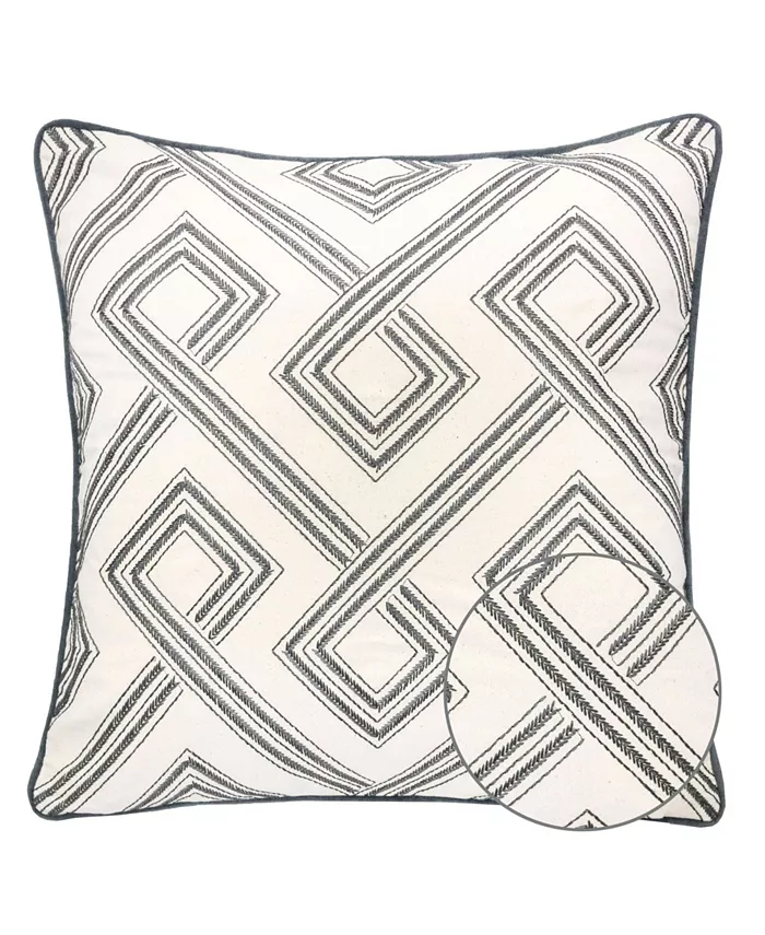 Homey Cozy Camila Embroidery Square Decorative Throw Pillow - Intensery
