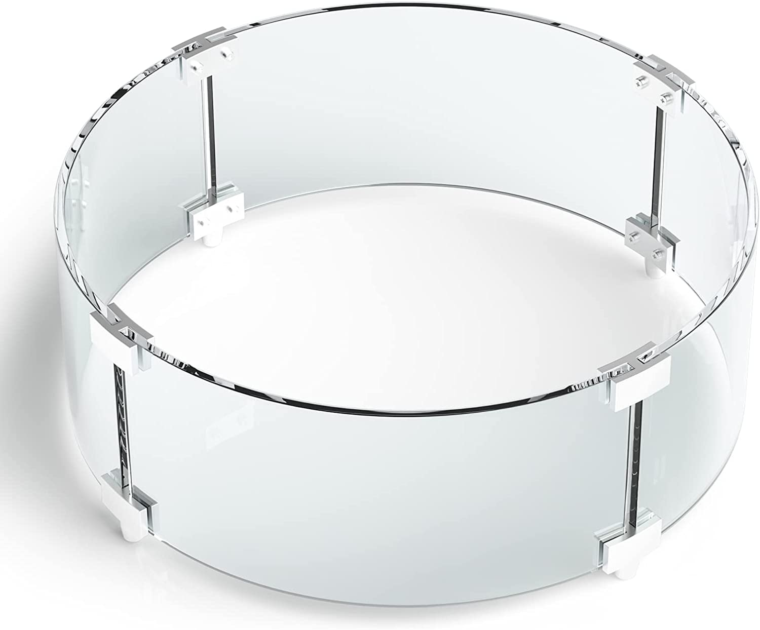 Round Fire Pit Glass Wind Guard, 23 x 6 inch, Thick 5/16'' Heat-Resistant Tempered Glass Guard - Intensery