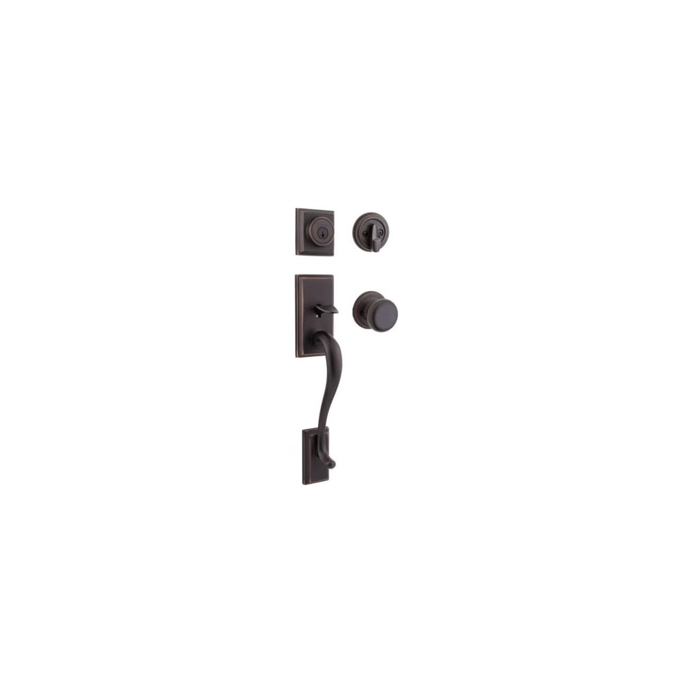 Venetian Bronze Keyed One Side Hawthorne Handleset with Juno Knob - Intensery