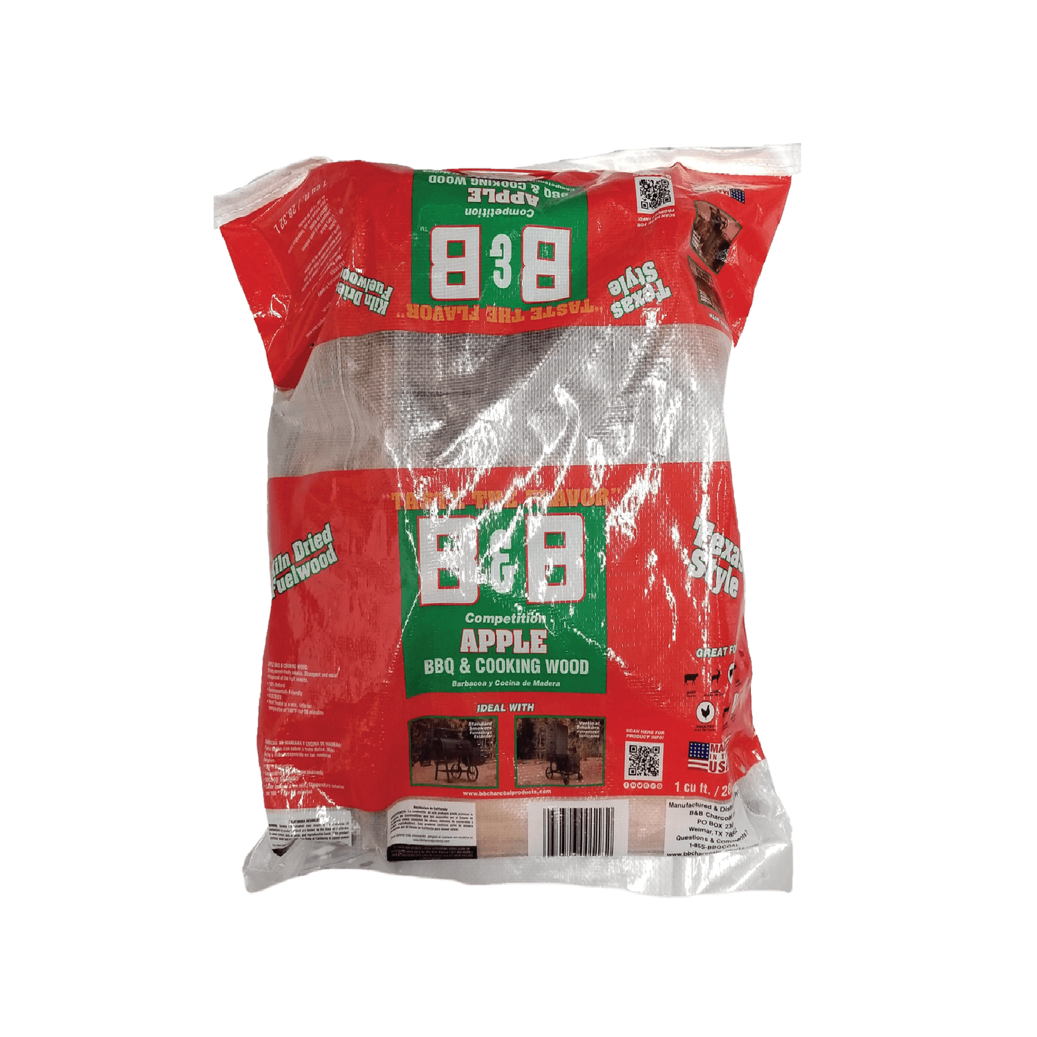 B\u0026B Charcoal All Natural Apple Cooking Logs 1 cu ft - Intensery