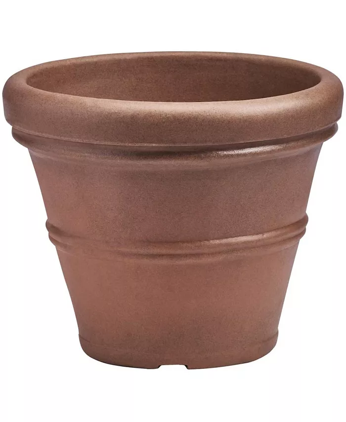 Crescent Garden Brunello RolledRim Planter Classic 11.4 Inch Rust - Intensery