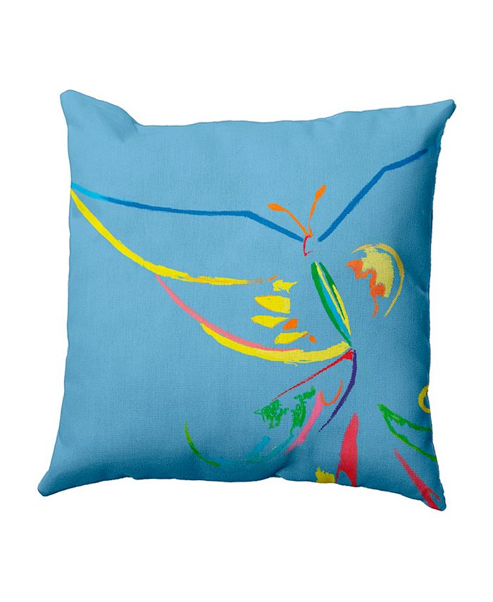 E by Design 16 Inch Light Blue Decorative Abstract Throw Pillow - Intensery