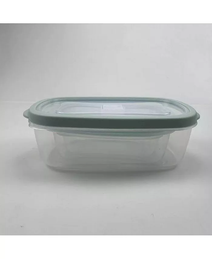 Art Cook 6 Piece Rectangle Plastic Food Storage Container with Vented Lid Set - Intensery