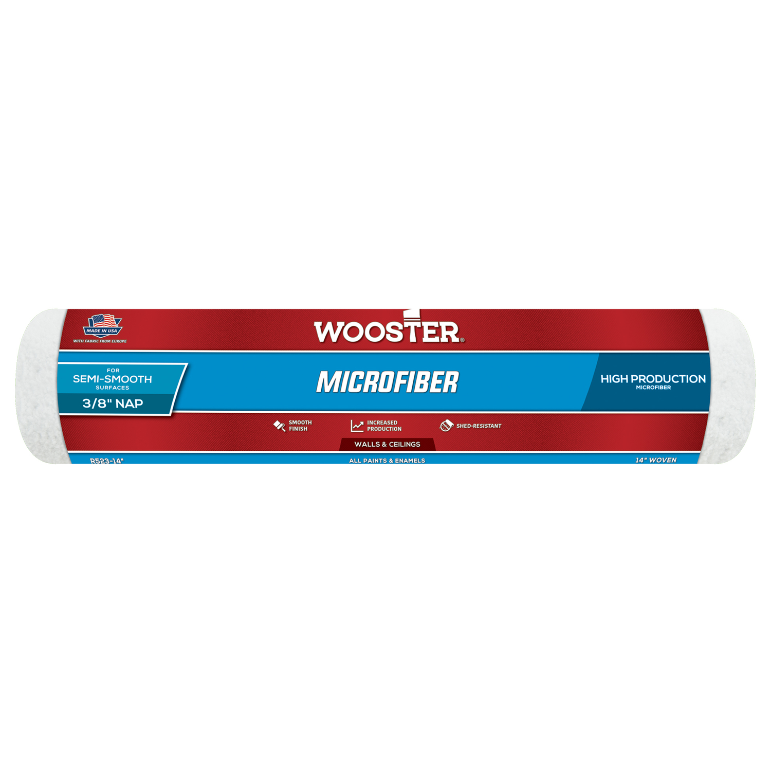 Wooster Microfiber 14 in. W X 3/8 in. Paint Roller Cover 1 pk - Intensery