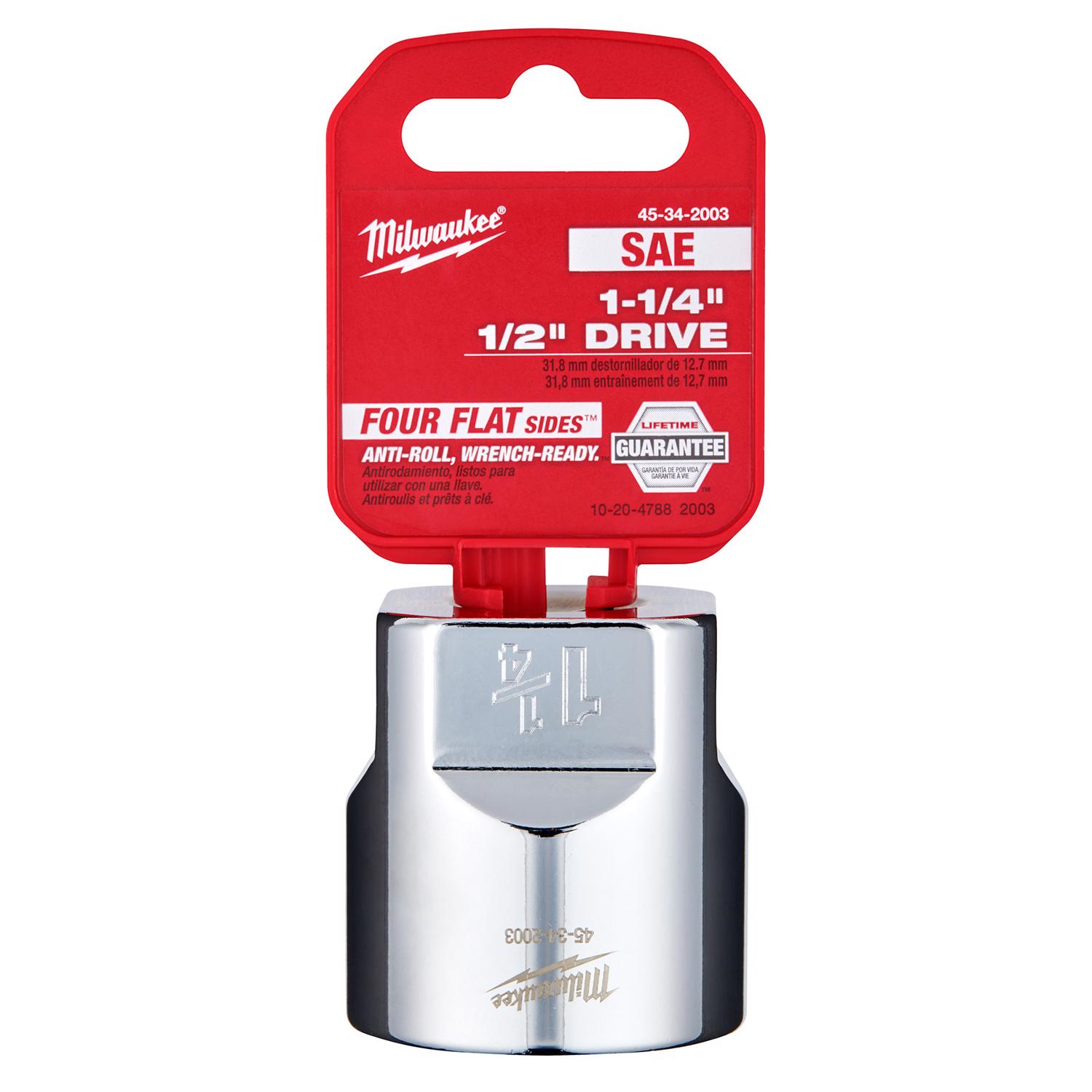 Milwaukee 1-1/4 in. X 1/2 in. drive SAE 6 Point Standard Socket 1 pc - Intensery