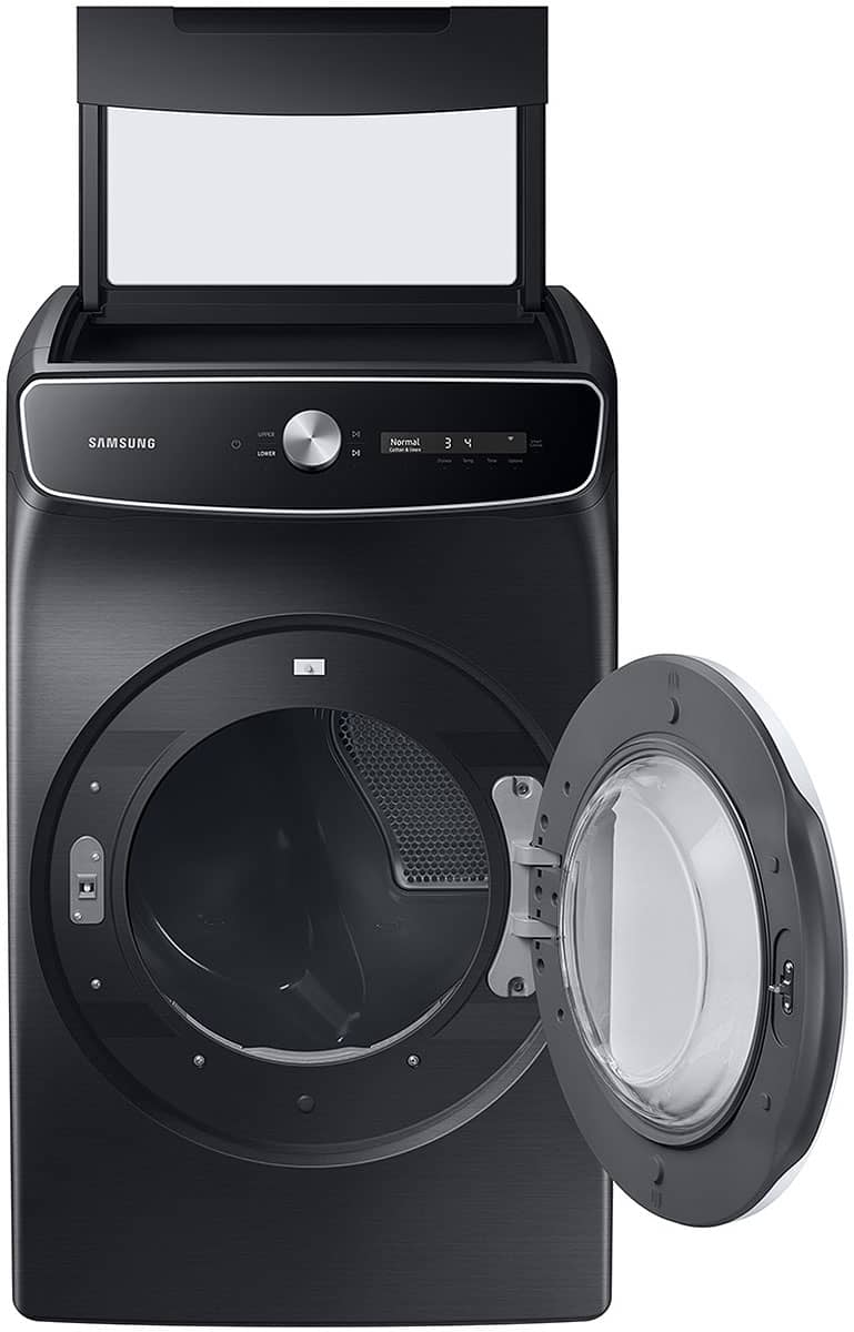 7.5 Cu. Ft. Brushed Black Smart Dial Gas Dryer With FlexDry And Super Speed Dry - Intensery