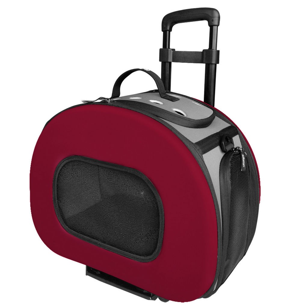Pet Life Tough-Shell Wheeled Collapsible Final Destination Pet Carrier in Red (One Size) - Pet Life B51RDMD - Intensery
