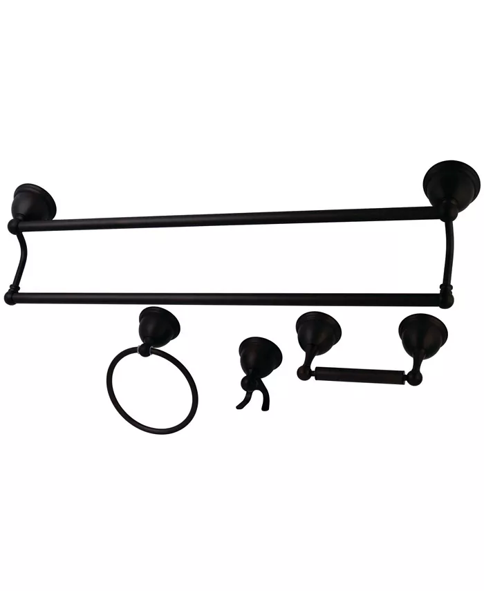 Kingston Brass Restoration 4-Pc. Dual Towel Bar Bathroom Hardware Set - Intensery