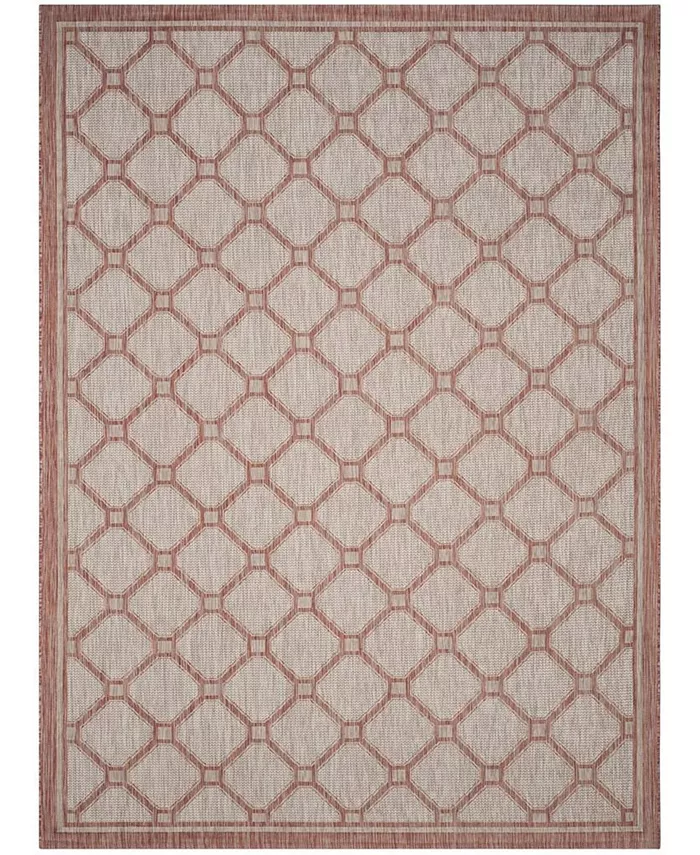 Safavieh Courtyard Red and Beige 8' x 11' Sisal Weave Outdoor Area Rug - Intensery
