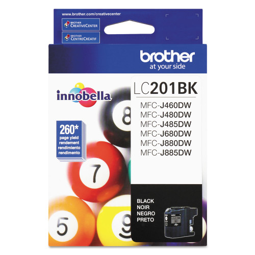 Brother LC201BK Innobella Ink， 260 Page-Yield， Black - Intensery