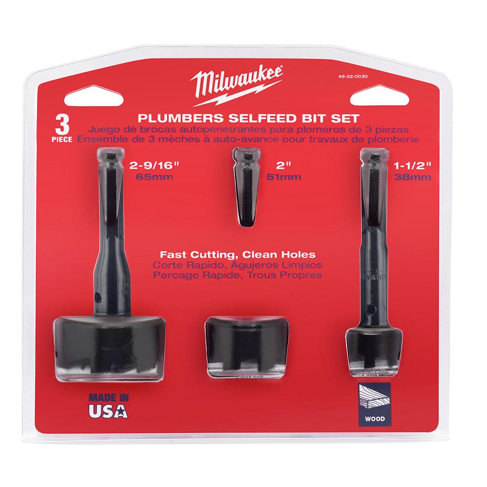Plumberand#8217;s Selfeed Bit Kit 3PK - Intensery