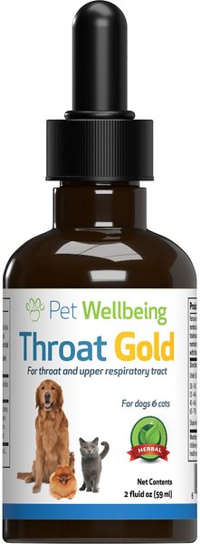 Pet Wellbeing Throat Gold Bacon Flavored Liquid Respiratory Supplement for Dogs and Cats - Intensery