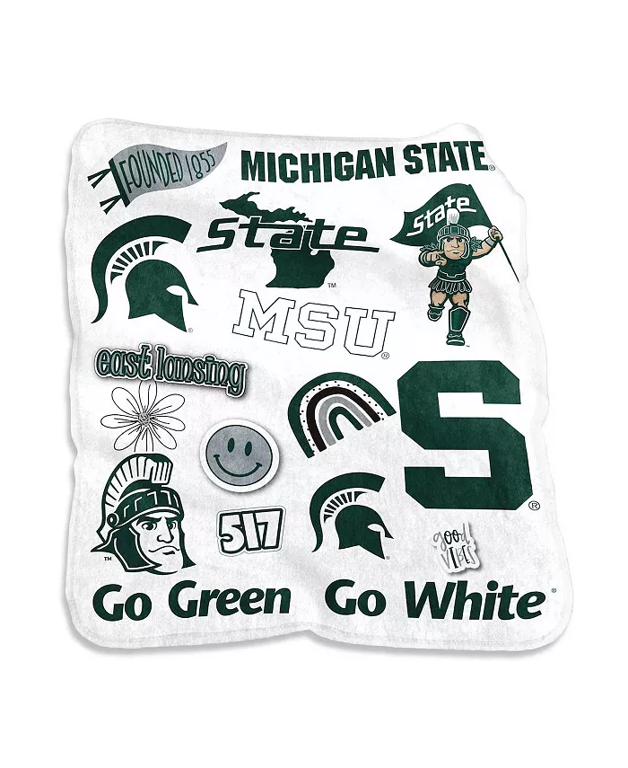 Logo Brands Michigan State Spartans 50'' x 60'' Native Raschel Plush Throw Blanket - Intensery