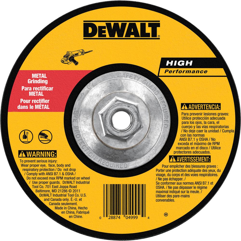 DEWALT 9 In. x 1/4 In. x 5/8 In. to 11 Fast Cutting Abrasive DW4550 from DEWALT - Intensery