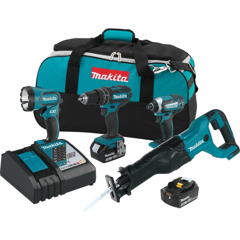 Makita 18V LXT Lithium-Ion Cordless 4-Pc. Combo Kit (3.0Ah) XT440 from Makita - Intensery