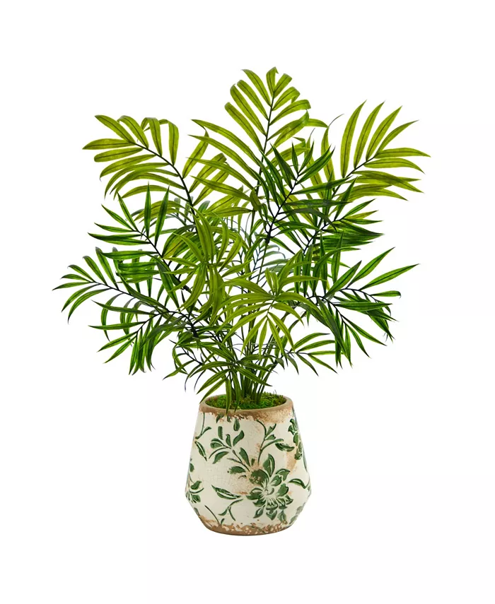 Nearly Natural Mini Areca Palm Artificial Plant in Floral Vase - Intensery