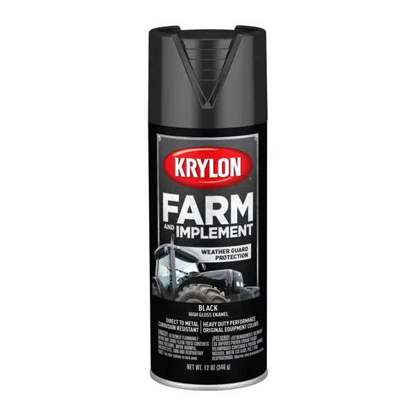 Krylon 12 oz High Gloss Black Farm and Implement Spray Paint - Intensery