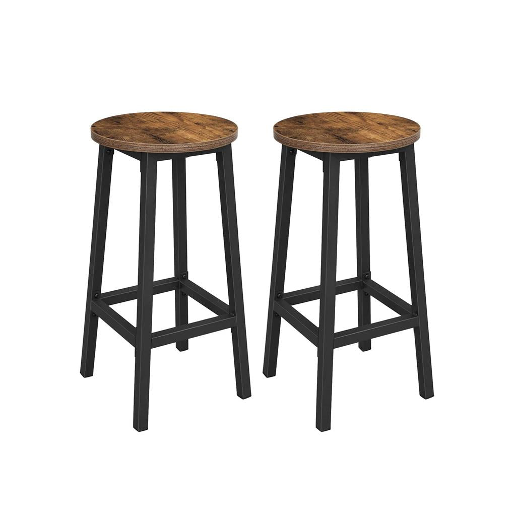 VASAGLE Set of 2 Industrial Round Bar Stool Chairs - Intensery