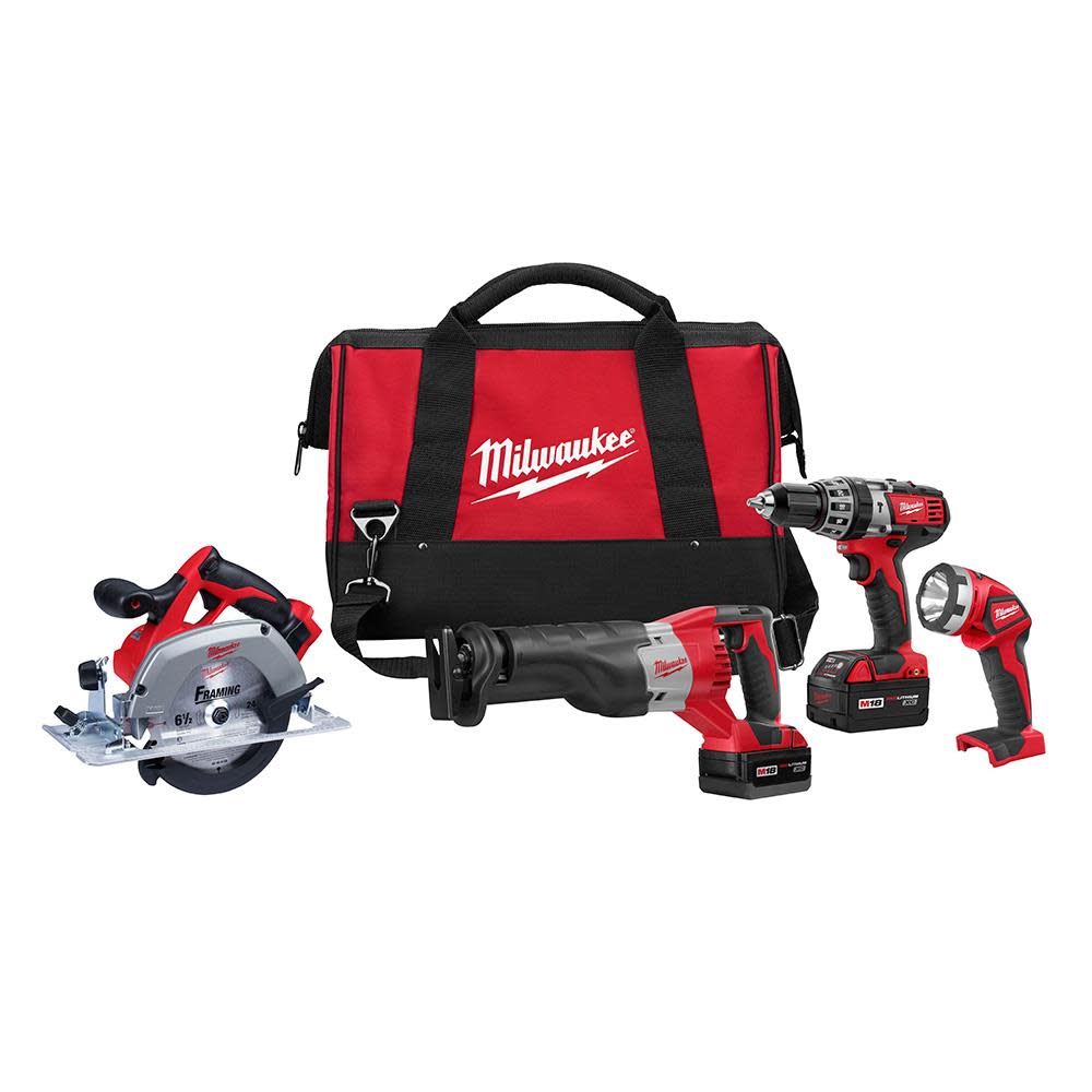 Milwaukee M18 Cordless Lithium-Ion 4-Tool Combo Kit 2694-24 from Milwaukee - Intensery