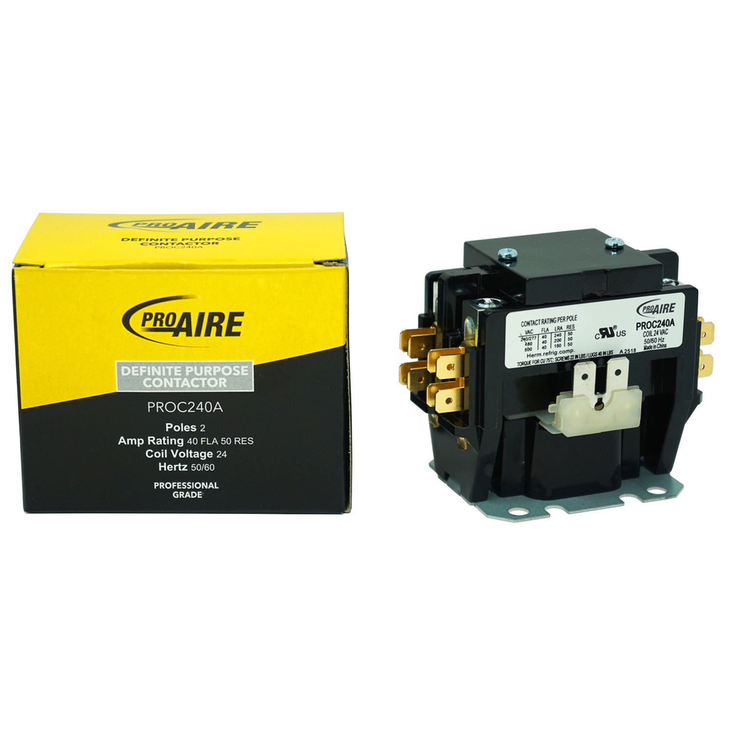 Perfect Aire 40 amps 24 coil volts 2 Pole Contactor - Intensery