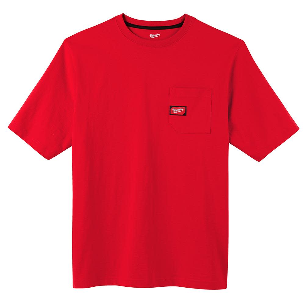 Heavy Duty Red Pocket Short Sleeve T-ShirtSmall - Intensery